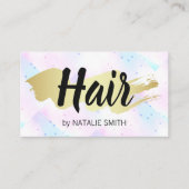 金ゴールド金属ブラシ |モザイクジオメトリック 名刺 (正面)