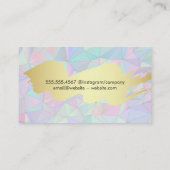 金ゴールド金属ブラシ | 幾何学的ホログラフィック 名刺 (裏面)