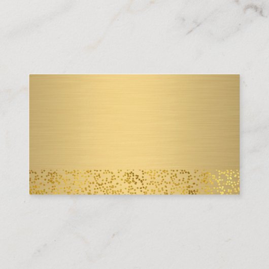 金ゴールド金属ブラシ | 金箔フレーク模様 名刺 (裏面)