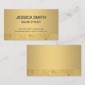 金ゴールド金属ブラシ | 金箔フレーク模様 名刺 (正面/裏面)