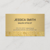 金ゴールド金属ブラシ | 金箔フレーク模様 名刺 (正面)