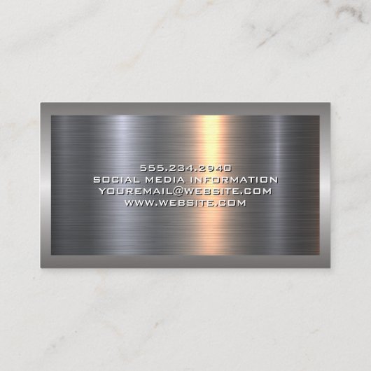 金ゴールド金属ブラシ |高級エステート実在ロゴ 名刺 (裏面)