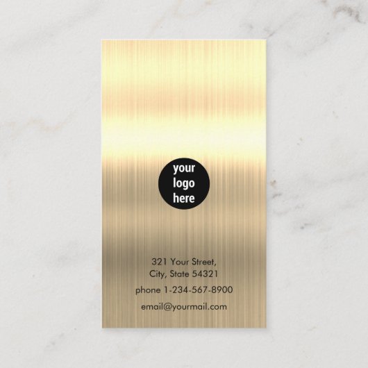 金ゴールド金属モダンソーシャルメディアが我々と接続 名刺 (裏面)