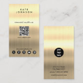 金ゴールド金属モダンソーシャルメディアが我々と接続 名刺 (正面/裏面)