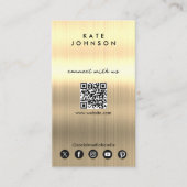 金ゴールド金属モダンソーシャルメディアが我々と接続 名刺 (正面)