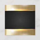 金ゴールド金属光沢 | ミニマル | 有孔メッシュ スクエア名刺 (裏面)