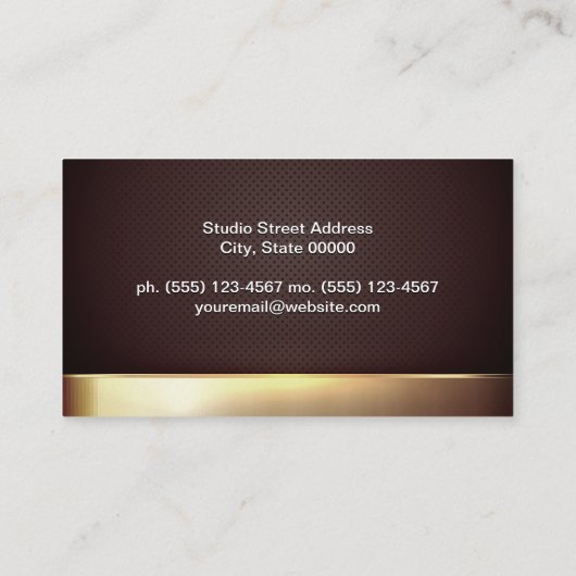 金ゴールド金属光沢 | 有孔メッシュ 名刺 (裏面)