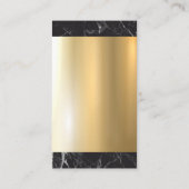 金ゴールド金属光沢 |黒い大理石 名刺 (裏面)