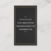 金ゴールド金属器のロゴ |レザー 名刺 (裏面)