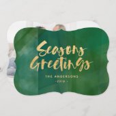 金ゴールド金属季節のごあいさつ シーズンカード (正面/裏面)