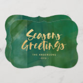 金ゴールド金属季節のごあいさつ シーズンカード (正面/裏面)