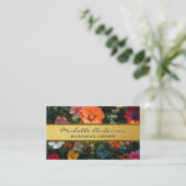 金ゴールド金属帯 | 花カラフル類 名刺 (スタンド正面)