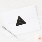 金ゴールド金属性の蝶の模様(黒) 三角形シール (封筒)