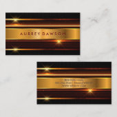 金ゴールド金属抽象芸術背景 名刺 (正面/裏面)