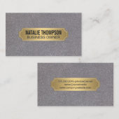 金ゴールド金属枠銀 |リネン 名刺 (正面/裏面)