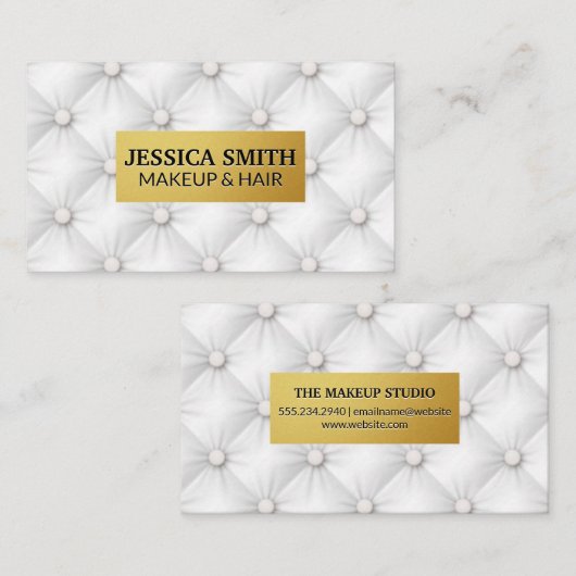 金ゴールド金属枠 |塗り潰し背景 名刺 (正面/裏面)