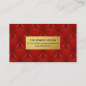 金ゴールド金属枠 |赤い塗りつぶし背景 名刺 (裏面)