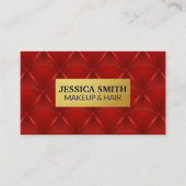 金ゴールド金属枠 |赤い塗りつぶし背景 名刺 (正面)
