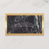 金ゴールド金属枠 |黒い大理石 名刺 (裏面)