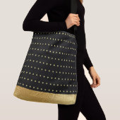 金ゴールド金属水玉模様プリントトートバッグ クロスボディバッグ (クローズアップ)