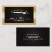 金ゴールド金属炭素パターン |自動ロゴ 名刺 (正面/裏面)