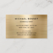金ゴールド金属白大理石コンサルタントビジネス 名刺 (裏面)