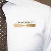 金ゴールド金属白大理石コンサルタントビジネス 名札