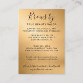 金ゴールド金属眉アフターケアアイコン 名刺 (裏面)