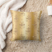 金ゴールド金属箔およびフェイクグリッターグラムシャンデリア クッション (ブランケット)