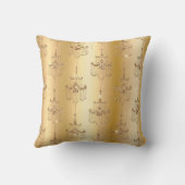 金ゴールド金属箔およびフェイクグリッターグラムシャンデリア クッション (裏面)