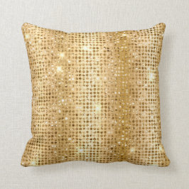 金ゴールド金属箔&フェイクグリッターグラムドット クッション
