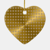 金ゴールド金属素晴らしいセラミックハート赤の星 セラミックオーナメント (裏面)