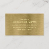 金ゴールド金属組織ブライダルシャワーチケット招待状 名刺 (裏面)