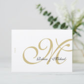 金ゴールド金属結婚RSVPのカード 出欠カード (スタンド正面)