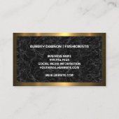 金ゴールド金属縁ど |黒い大理石 名刺 (裏面)