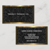 金ゴールド金属縁ど |黒い大理石 名刺 (正面/裏面)