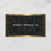 金ゴールド金属縁ど |黒い大理石 名刺 (正面)