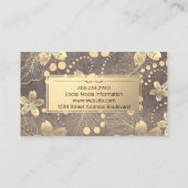 金ゴールド金属花葉模様 名刺 (裏面)