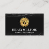 金ゴールド金属葉 |モノグラクラシックム大理石 名刺 (正面)