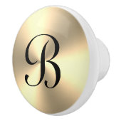 金ゴールド金属製の大理石の扉と引き出しプルノブ セラミックノブ (右)