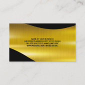 金ゴールド金属製ブラシ及びブラックビジネスカード 名刺 (裏面)