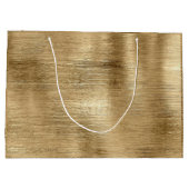 金ゴールド金属質素朴きらめく スタイリッシュ ラージペーパーバッグ (裏面)