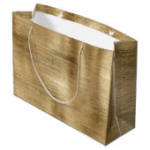 金ゴールド金属質素朴きらめく スタイリッシュ ラージペーパーバッグ (裏面アングル)