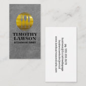 金ゴールド金属銀器 | 贅沢 | 料理 予約カード (正面/裏面)