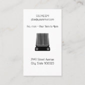 金ゴールド金属鋏コーム |レザーテクスチャ 名刺 (裏面)