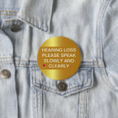 金ゴールド金属難聴3"ボタン 缶バッジ (インサイチュ)