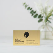 金ゴールド金属 | ウォメンズ美しい 名刺 (スタンド正面)