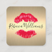 金ゴールド金属/キス スクエア名刺 (正面)