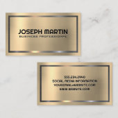 金ゴールド金属 |シルバーフレーム 名刺 (正面/裏面)