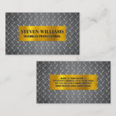 金ゴールド金属 | ダイヤモンドめっき鋼模様 名刺 (正面/裏面)